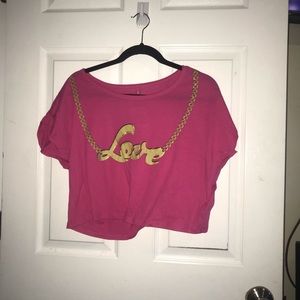 Nikki Minaj pink crop top- XL